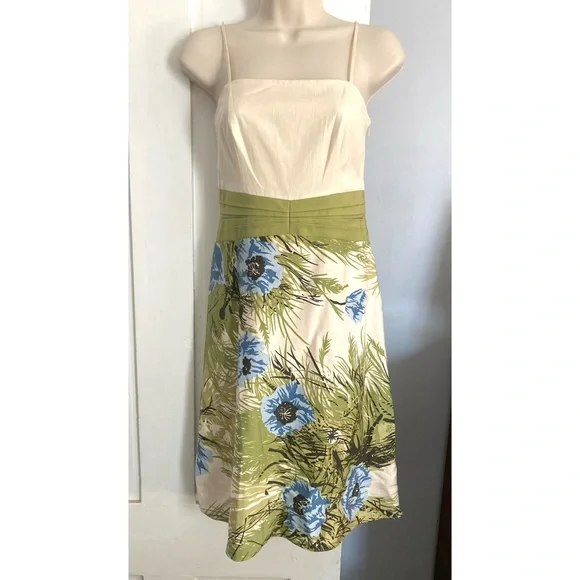 Ann Taylor Silk Floral Midi Dress NWOT Size 2 Petite - Picture 1 of 16